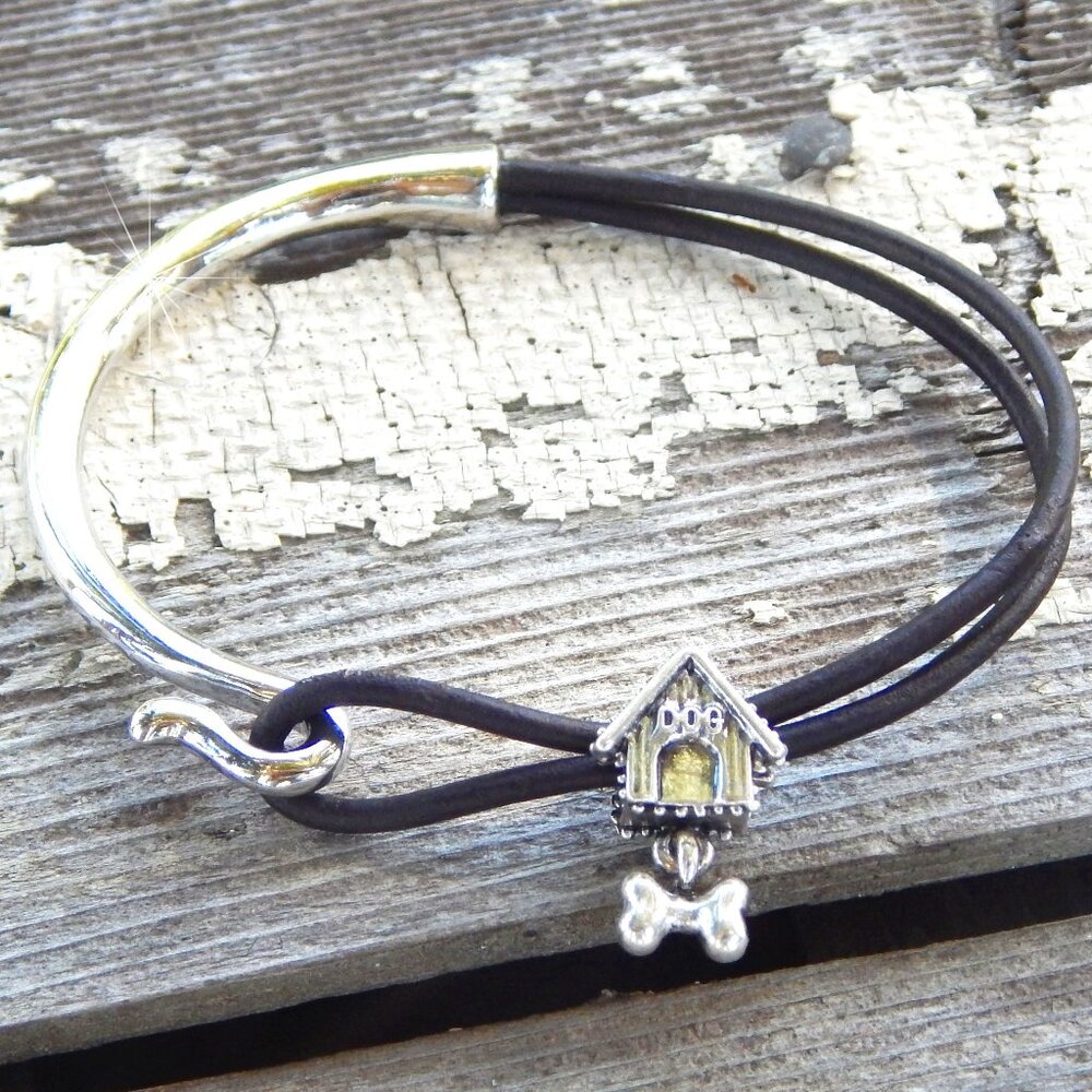 Dog Bone & Doghouse Slide Charm Bracelet